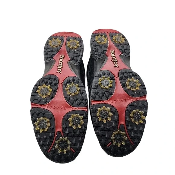 Footjoy Black Leather Golf Shoes 45449 Flexzone Men's Size 11.5 M - Picture 7 of 9